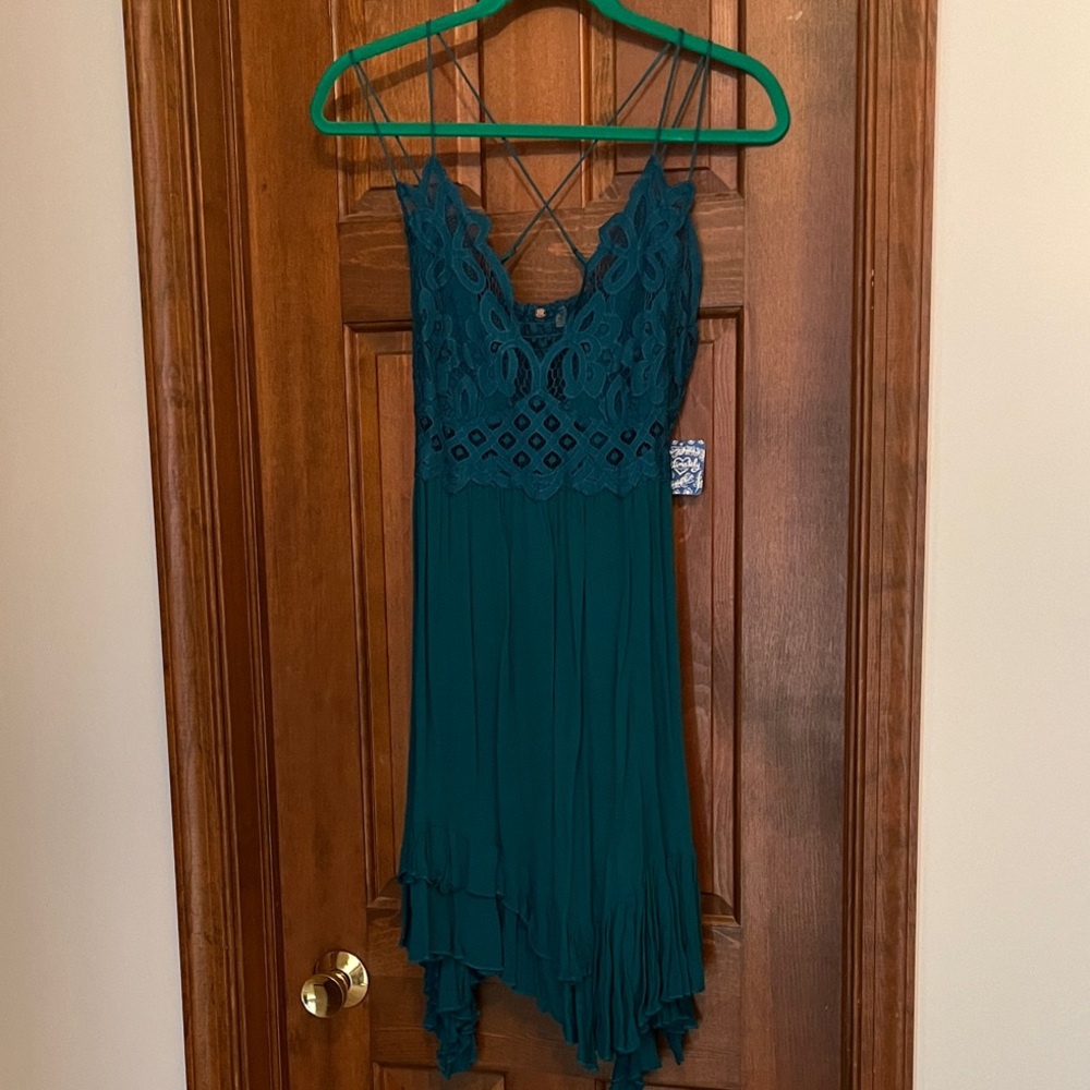 Free People Teal Lace Dress